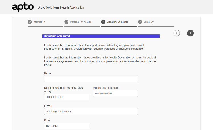 Screenshot of the Wizard style AEM adaptive form layout option